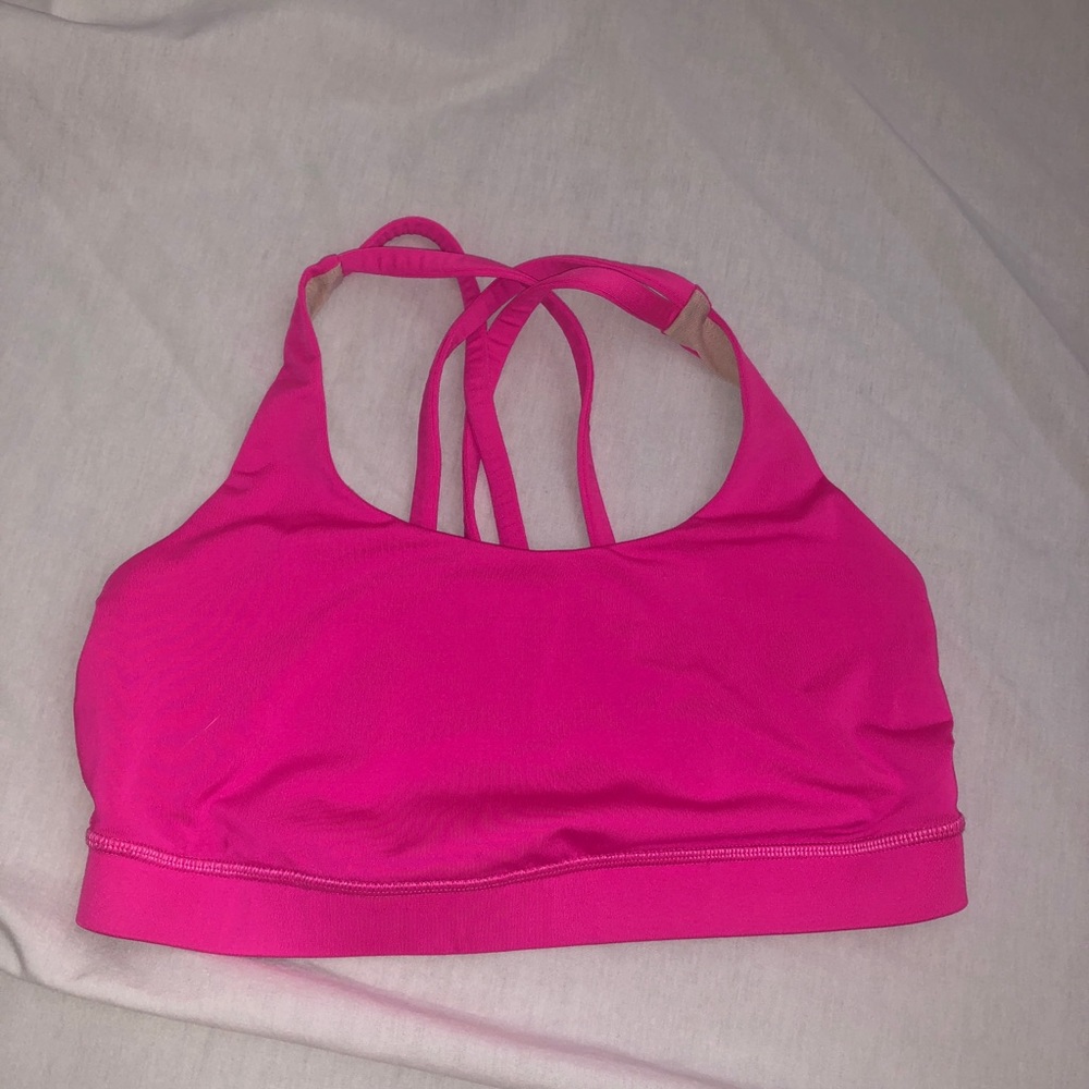 Hot pink Lululemon emery bra size 8